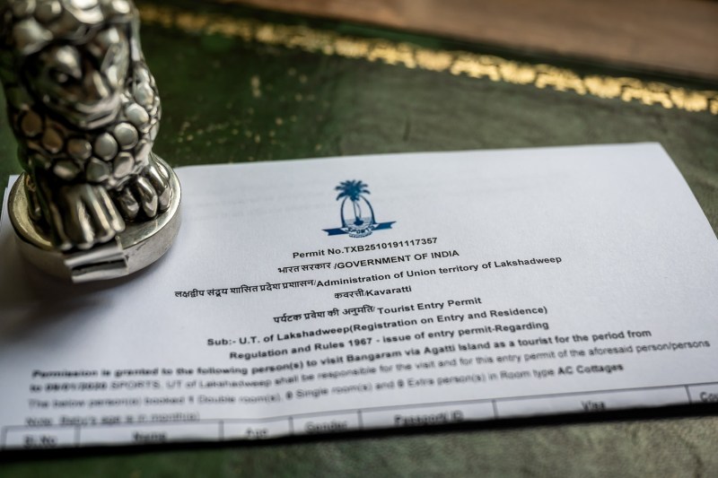 A special permit is required to visit Lakshadweep.