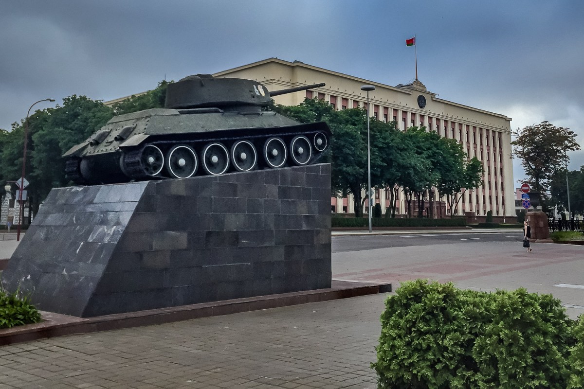 A Soviet T-34/85 tank, Minsk, Belarus.