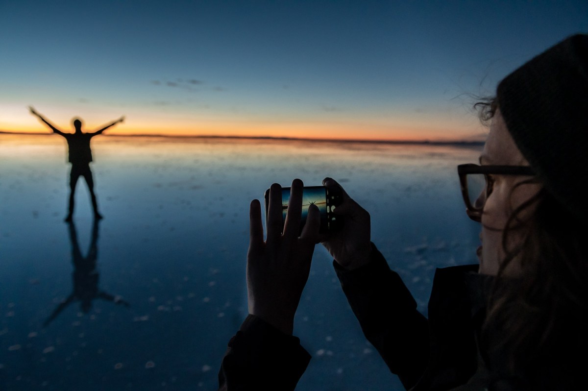 Early morning sunrise, Uyuni Salt Flats, Bolivia.