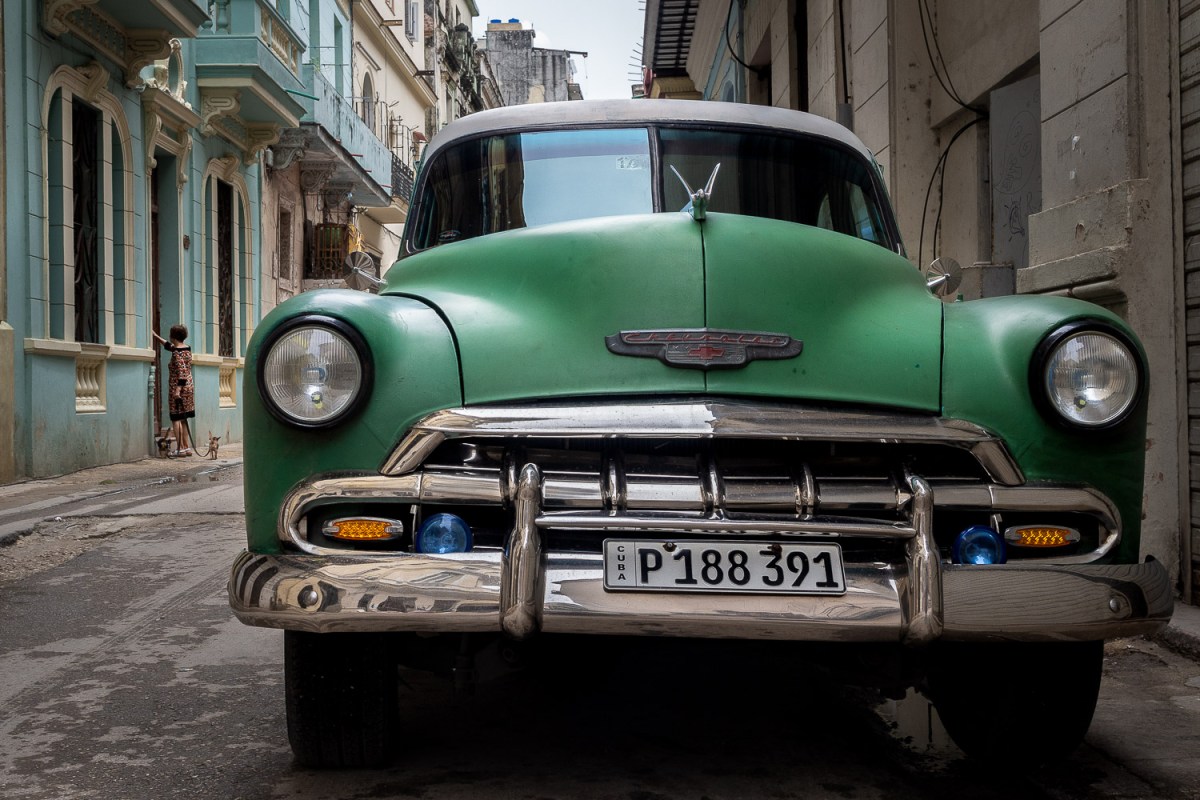 A green Chevrolet, Havana, Cuba.