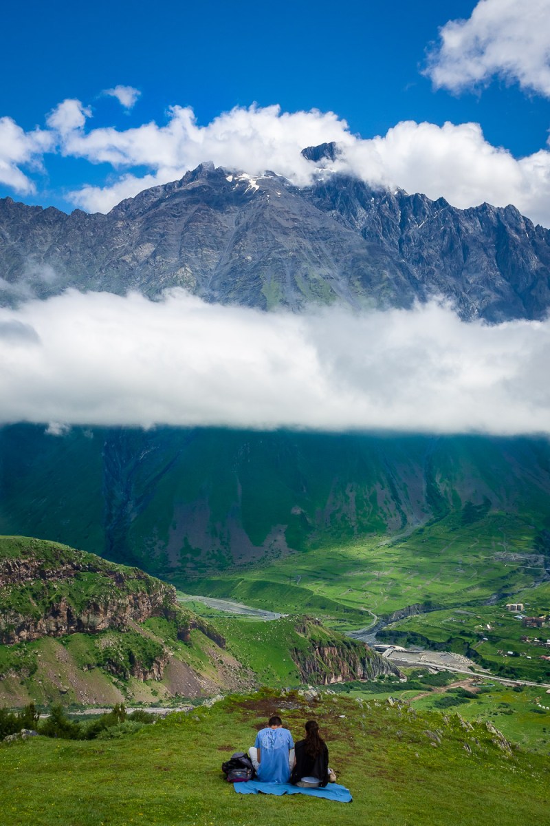 Picnic with a view, Kazbegi, Georgia.