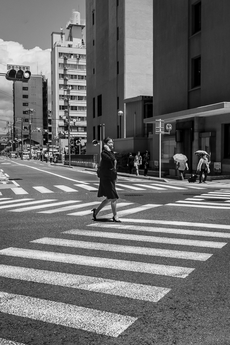 Six Zebra crossing, Kyoto, Japan.