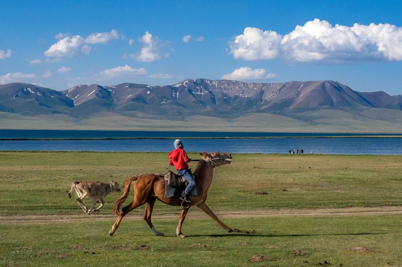 Nomads at Song Kul-Lake, Kyrgyzstan.