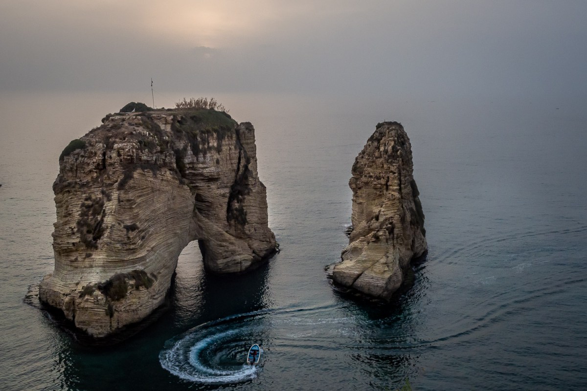 Pigeon Rock, Beirut, Lebanon.