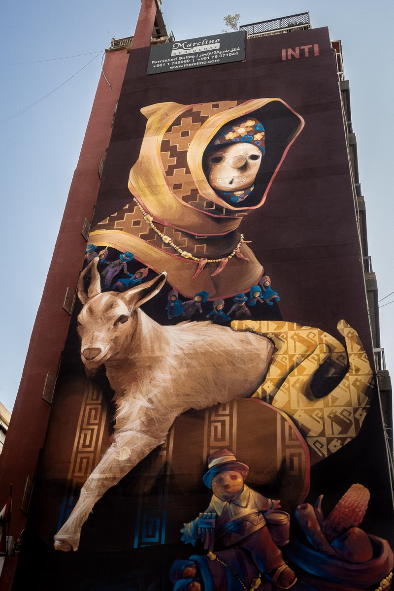 Wall art on Hamra Street, Beirut, Lebanon.