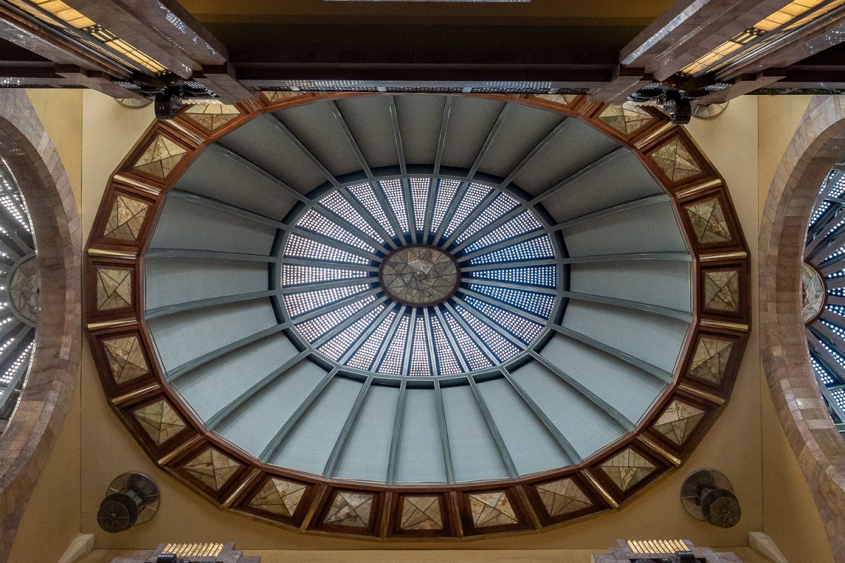 Art deco interior at Palacio de Bellas Artes, Centro Histórico, Mexico City.