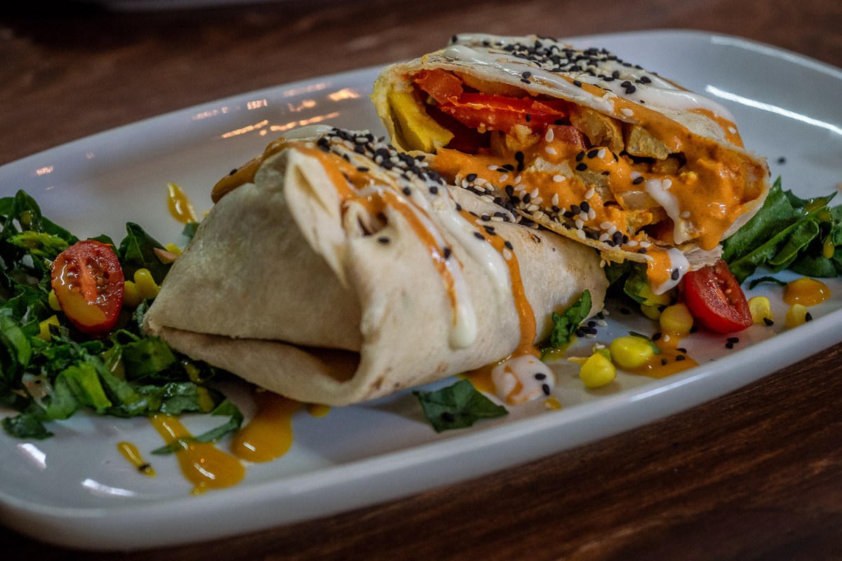 Vegetarian wrap at Vegamo Mx, Centro Histórico, Mexico City.