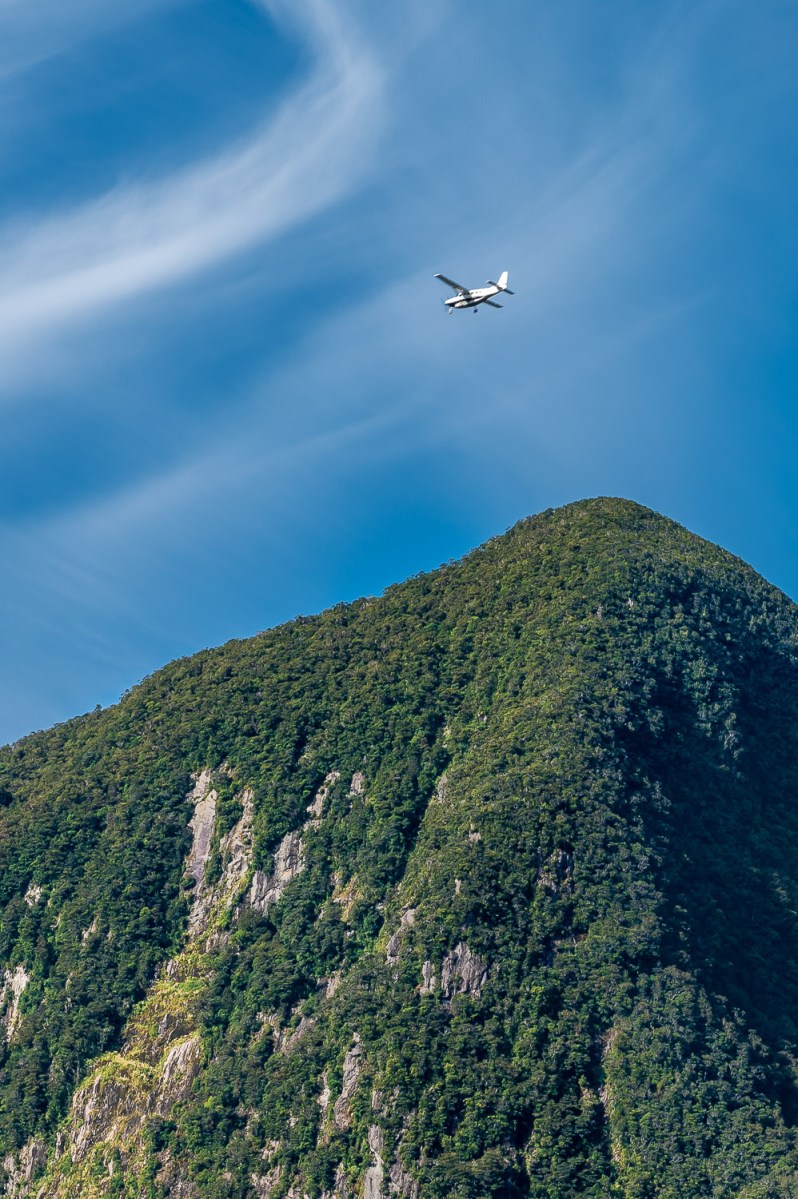 Final approach, Milford Sound, New Zealand.