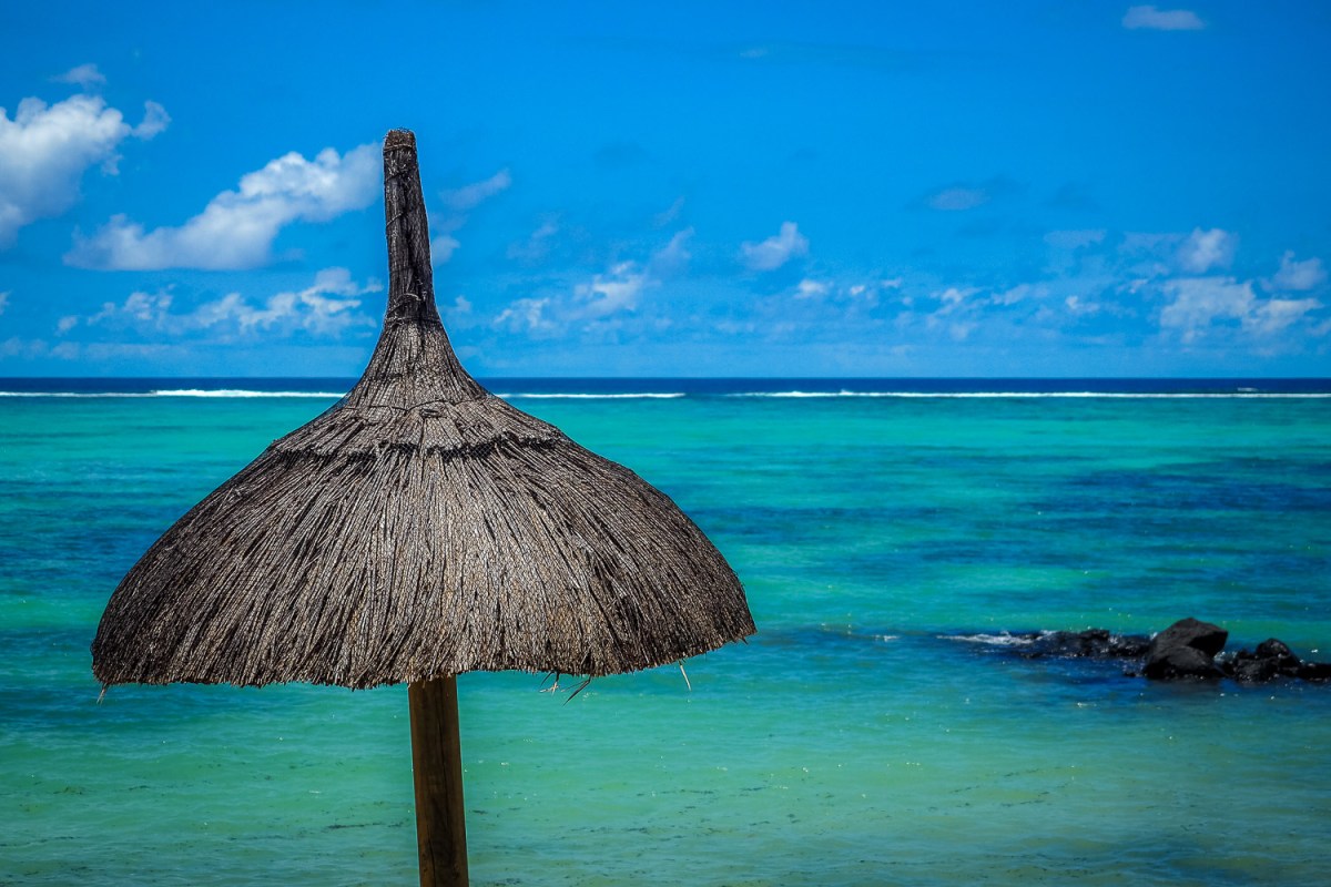 A parasol made of straw, Culebra, Puerto Rico.
