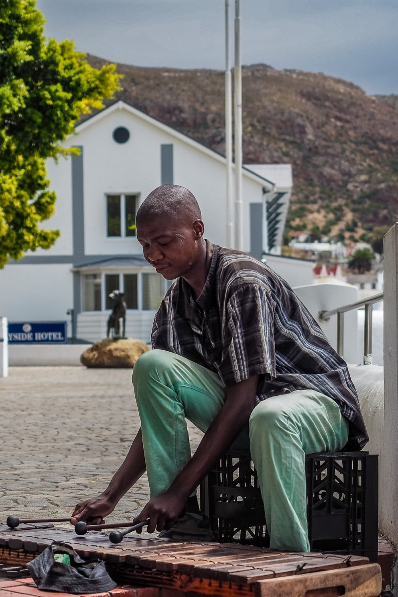 Man playing the xylophone, Simon’s Town, South Africa.