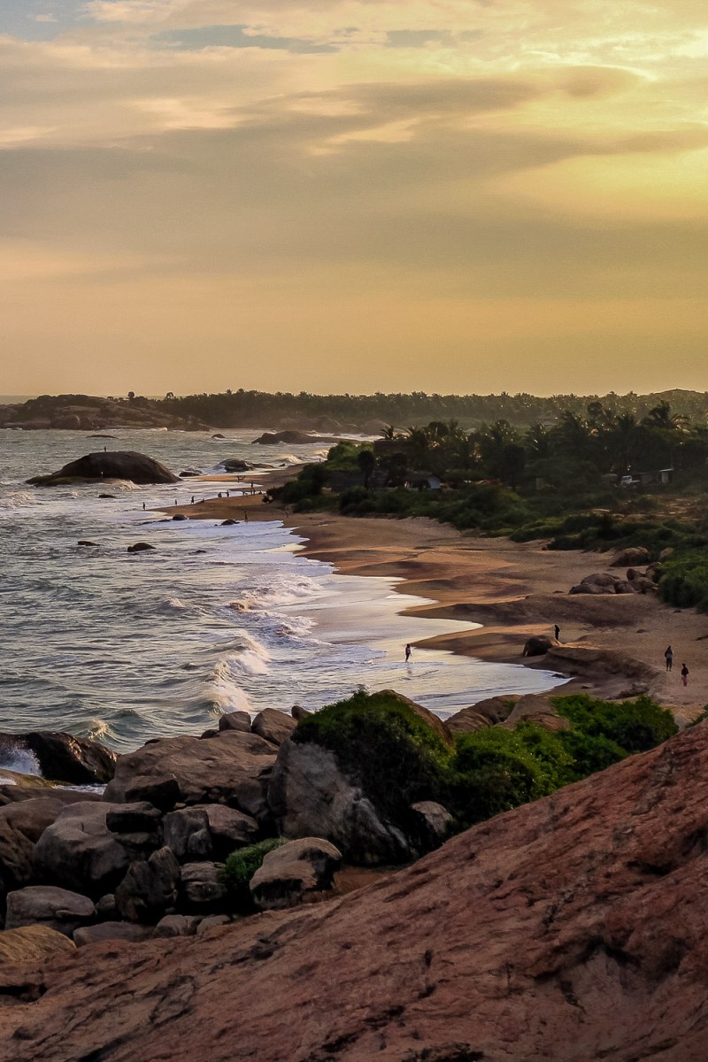 A hidden beach shelted by dense jungle, Kirinda, Sri Lanka.