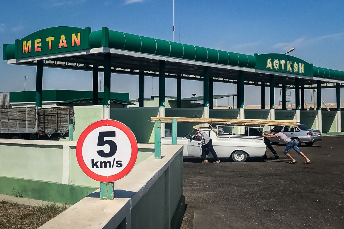 Gas station, Karakalpakstan, Uzbekistan.