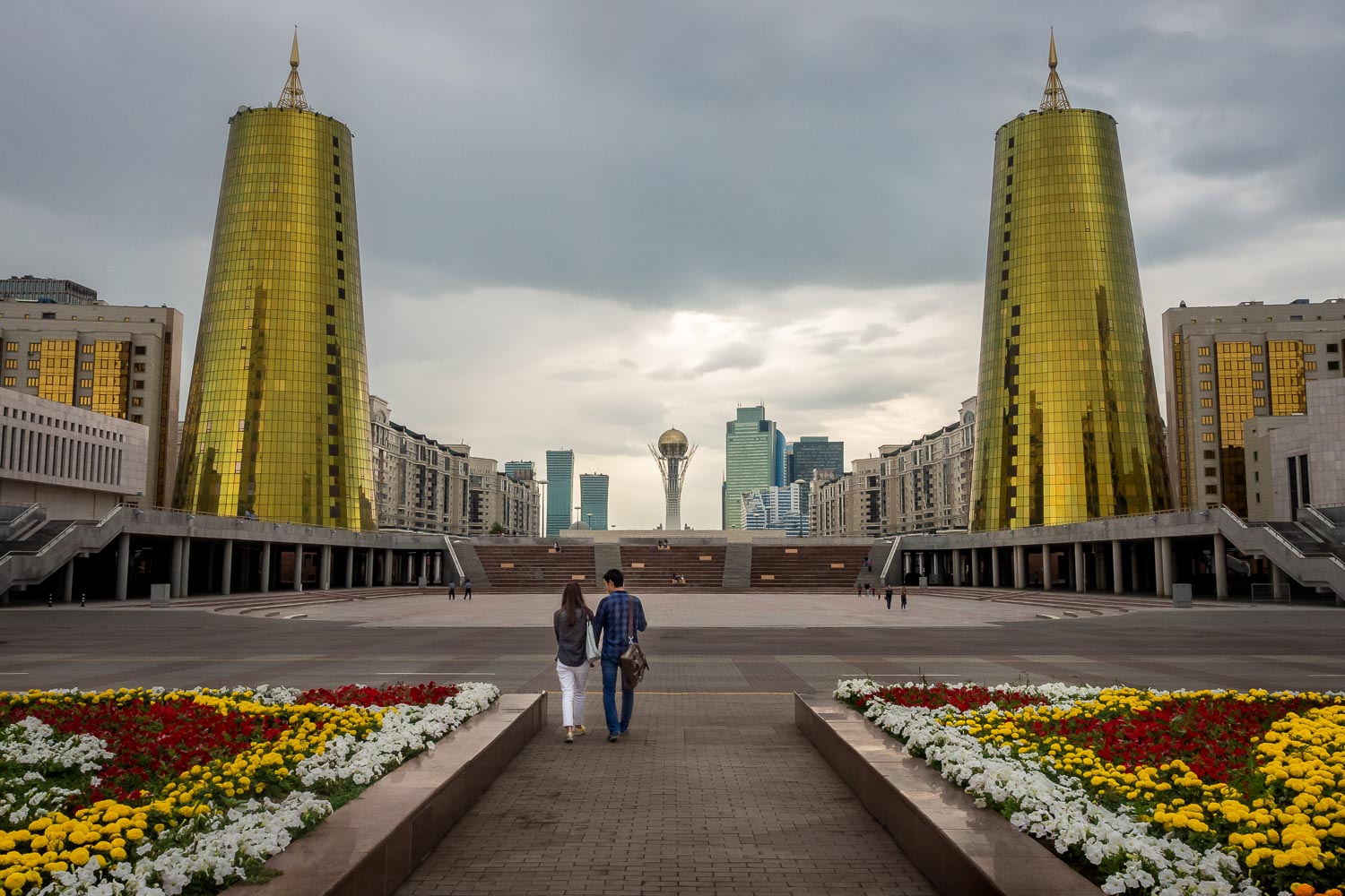 Travelgrapher.com-Inspire-Kazakhstan-Astana-Government-District-Couple